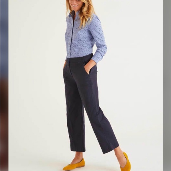 Nwt Boden Daisy Cropped Wide Leg Chino 